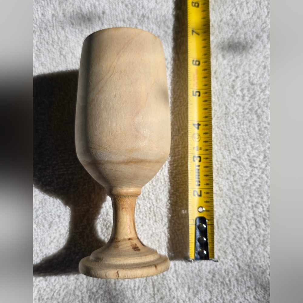 Vintage Handcrafted Wooden Goblet Maple - Picture 4 of 11